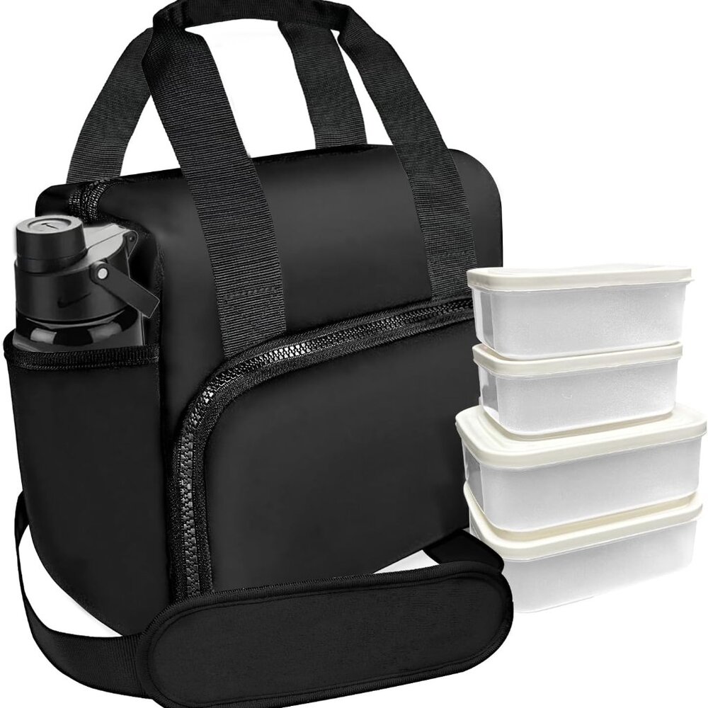 Lunch Bag Women, Insulated Lunch Box for Women Men with 4 Containers, Expandable